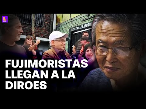 Simpatizantes de Alberto Fujimori llegan a la Diroes a la espera de su liberación