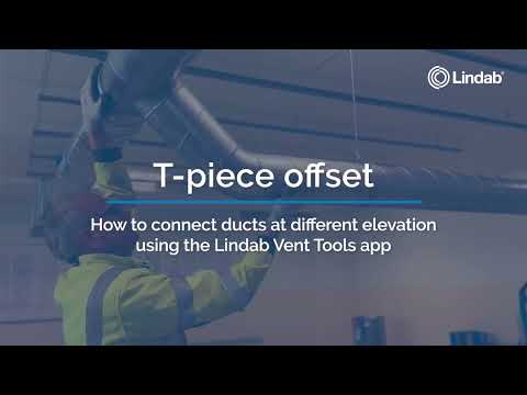 Calculating T-piece offset with Lindab Vent Tools app