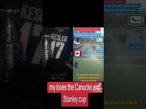 60 year old man#hockey#canucks #outdoors my sleeps with #stanleycup #music #80s #chilliwack #shorts