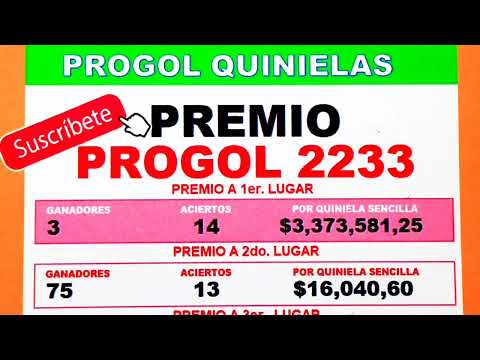 PREMIO Progol 2233 | Progol Revancha 2233 PREMIO | #progol2233 | #progol2233 | #progol2233