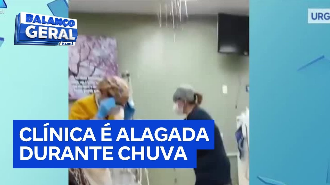 Clínica é alagada durante chuva e funcionários e pacientes correm para salvar equipamentos  TV Online Clínica é alagada durante chuva e funcionários e pacientes correm para salvar equipamentos