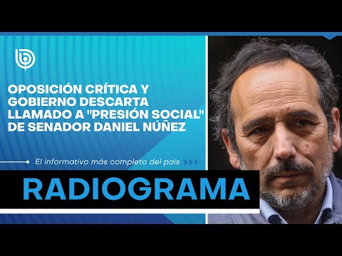 Oposición crítica y gobierno descarta llamado a presión social de senador Daniel Núñez
