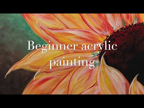 Acrylic painting tutorial for the Beginner Sunflower