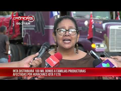 INTA envía bonos productivos tecnológicos a productores afectados por Iota - Nicaragua