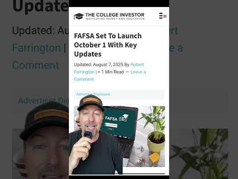 The College Investor | FAFSA Set To Launch On October 1