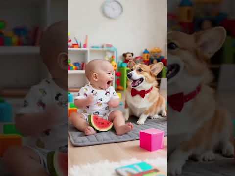 Adorable Baby and Corgi Puppy 🐶 | Early Learning for Kids (0-3 Years) | This Is Just Too Cute! 💖