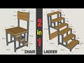 HOW TO MAKE A METAL FOLDING LADDER CHAIR - DETAILED - STEP BY STEP