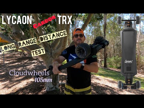 Lycaon TRX Carbon Dual Belt Drive - Long Range Test - Andrew Penman EBoard Reviews - Vlog No. 170