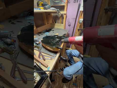 Let’s watch paint peel! ASMR paint stripping with heat gun on a MIM Strat!! #guitar #fender  #repair