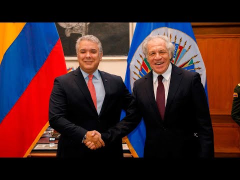 Presidente Iván Duque al término de la reunión con el Secretario General de la OEA, Luis Almagro