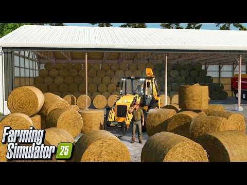 Surviving the WINTER by Making ALL the Bales! | Farming Simulator 25