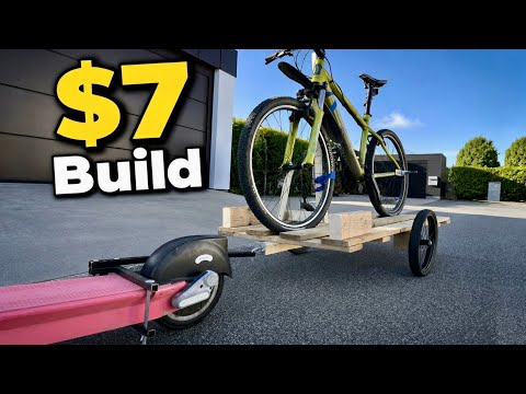 Homemade Bike Trailer: I Built a Custom Trailer for an E-Scooter! ($7 Build)