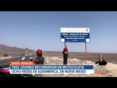 3 jóvenes ibarreños recorrieron 8 países de Sudamérica en motocicletas