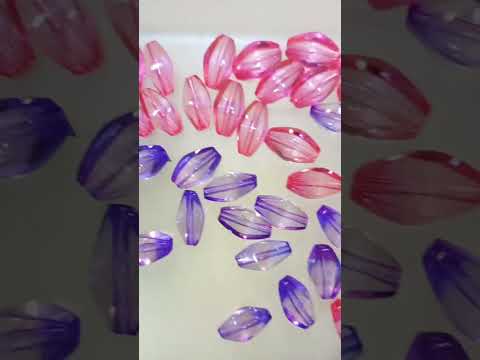 #lavander & dark pink color # oval transparent beads#diybeads accessories #shortvideo