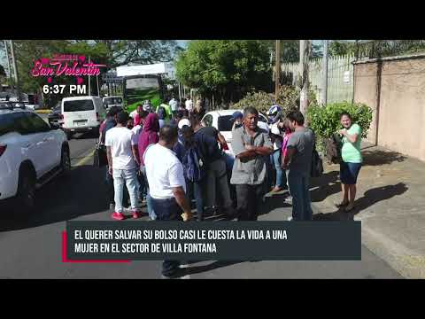 Mujer se salva de quedar aplastada por un bus en Villa Fontana, Managua - Nicaragua