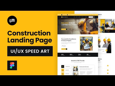 Design a Modern Construction Landing Page in Figma | UI/UX Design Speed Art