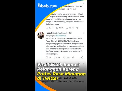 Viral! Esteh Somasi Pelanggan Karena Protes Rasa Minuman di Twitter