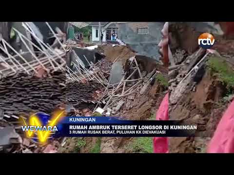 Rumah Ambruk Terseret Longsor di Kuningan