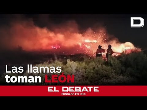 Aumenta el nivel de peligrosidad del incendio declarado en Brañuelas (León)