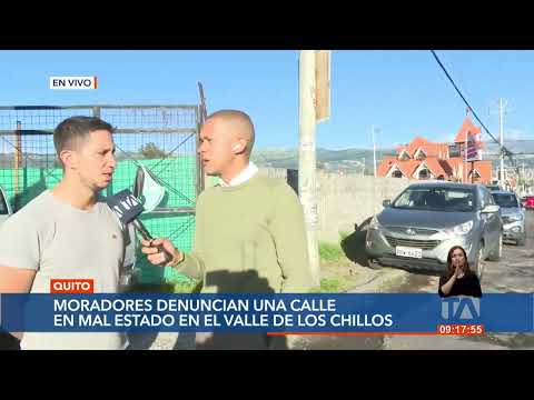 Vecinos de San Gabriel, en el Valle de los Chillos, denuncian una calle en mal estado