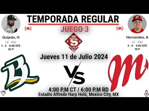 Bravos de León Vs Diablos Rojos del México en la Liga Mexicana de Beisbol | Juego 3 | EN VIVO