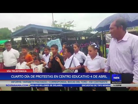 Cuarto di?a de protestas en centro educativo 4 de abril, Bocas del Toro