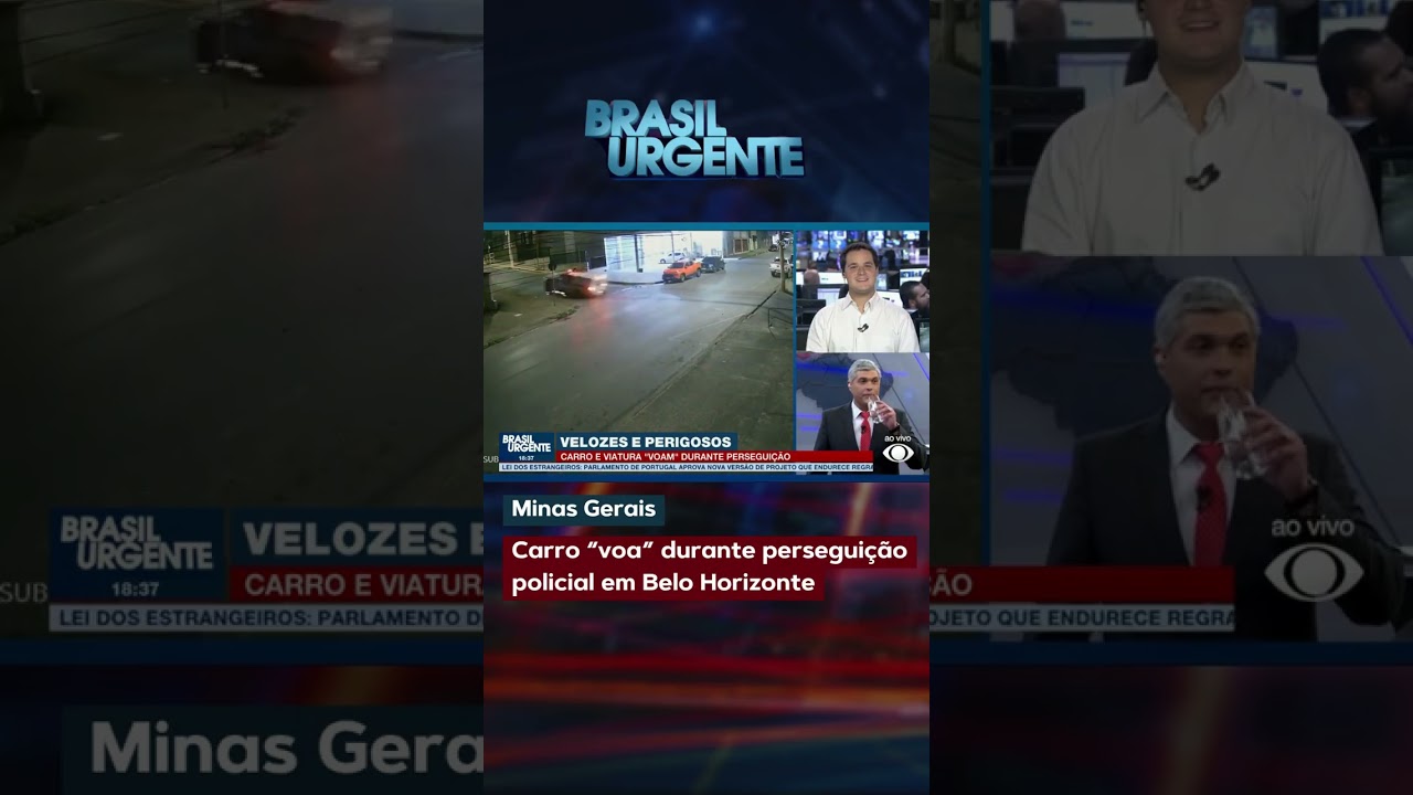 Carro “voa” durante perseguição policial em Belo Horizonte