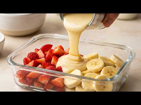 This Banana Strawberry Pudding is a real treasure! Healthy and Fast recipe of spring!