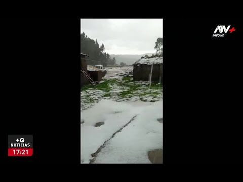 Ayacucho: Se reporta fuerte granizada y lluvia torrencial