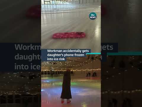 A workman forgot to recover his daughter’s phone after leaving it on a skating rink #itvnews