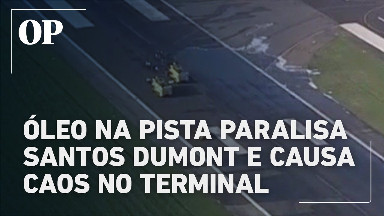 Óleo na pista paralisa Santos Dumont e cancela 137 voos passageiros lotam terminal