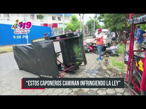 Imprudencia al conducir provoca triple colisión en el sector del Mercado Israel Lewites - Nicaragua