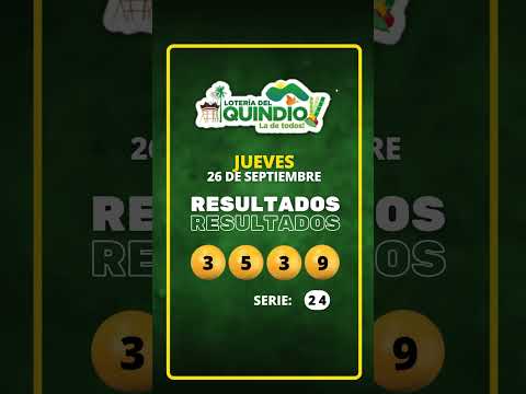 Resultado LOTERIA del QUINDIO - Jueves 26 de septiembre #Shorts #Loterias