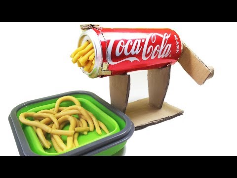 How to make Play Doh Spaghetti Machine with Coca Cola can
