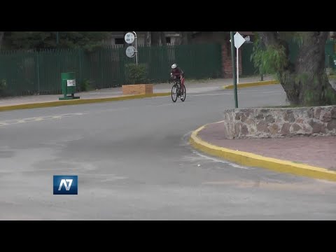 Competencia de Ciclismo en el Parque las Camelias de Matehuala