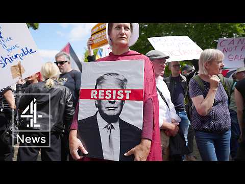 Trump receives mixed welcome in Scotland amid protests