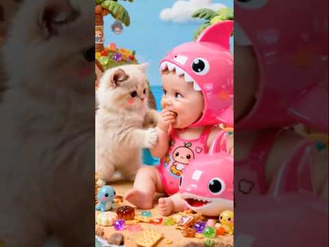 Baby Shark and Kitty Underwater Fun: A Colorful Shorts Adventure