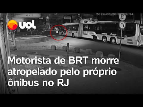 Motorista de BRT morre atropelado pelo próprio ônibus no Rio de Janeiro; veja o vídeo