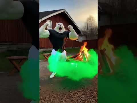 🐱🔥 Kitten’s Fire Disaster Turns into Campfire Fun! 🍢#cattales #catfunny #animation#cat