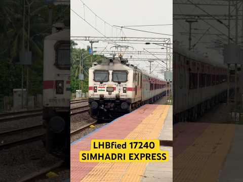 Recently LHBfied SIMHADRI Express arriving at BMD #shorts #train #indianrailways #trainvideos