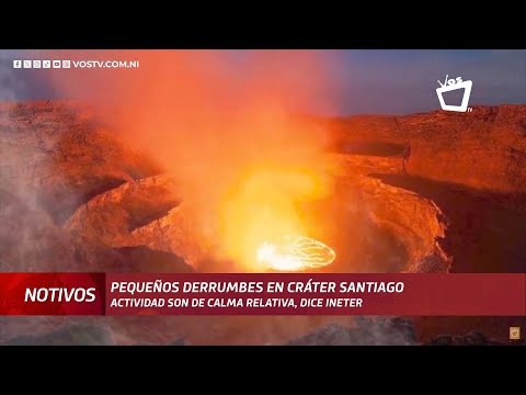 Ineter informa sobre pequeños derrumbes en cráter Santiago del Volcán Masaya