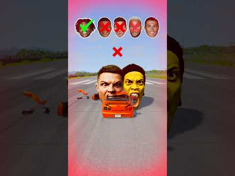 🚘CR7 vs Messi vs Neymar vs Ishowspeed 🔥 #beamngdrive