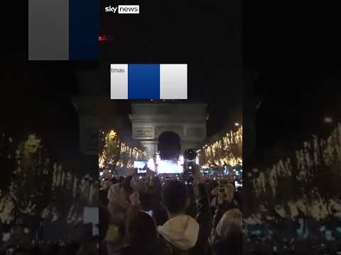 Christmas lights illuminated in Paris