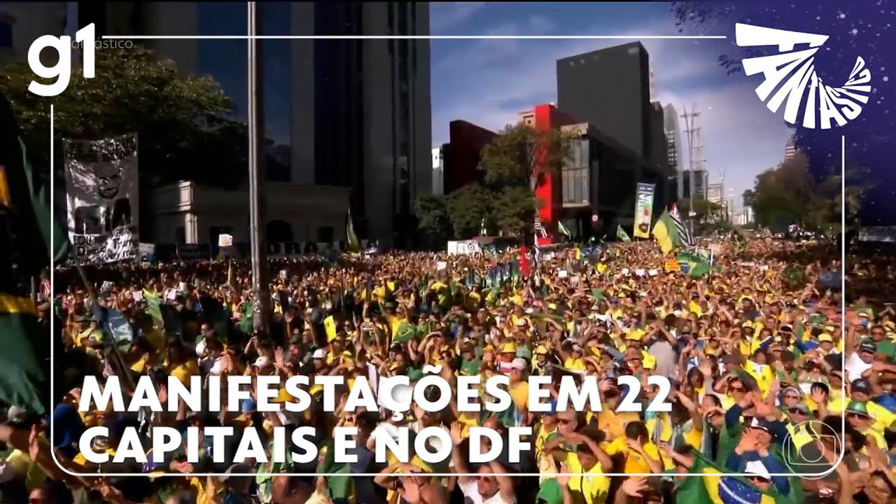 Apoiadores de Bolsonaro participaram de manifestações em 22 capitais de todas regiões e no DF