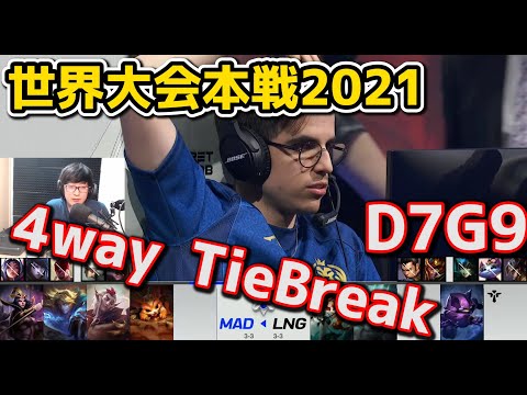 [TIEBREAKER] MAD vs LNG - D7G8 世界大会2021グループステージ日本語実況解説