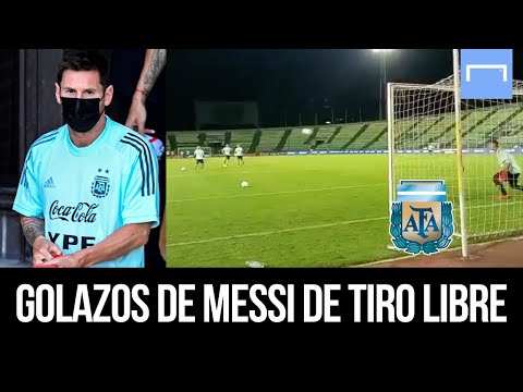 ¡Golazos! Messi se luce con tiros libres en el entrenamiento de Argentina