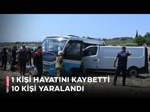 Manisa'da midibüsle panelvan çarpıştı