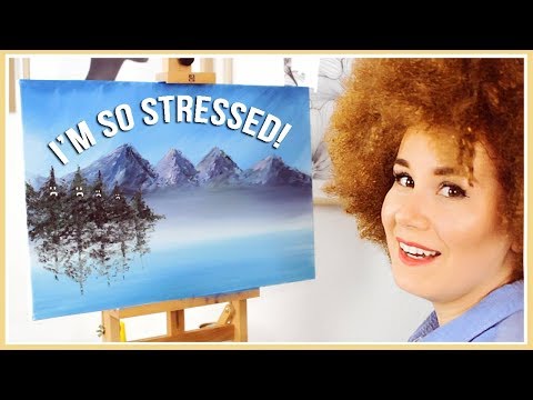 I Tried Following a BOB ROSS Painting TUTORIAL! (finally)