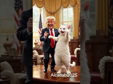 "Trump’s White House Dance with Saree Cat"#catshorts #shorts #aicatlab2025