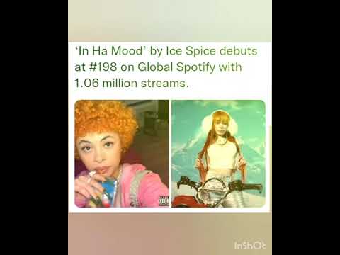 In Ha Mood’ by Ice Spice debuts at #198 on Global Spotify with 1.06 million streams.